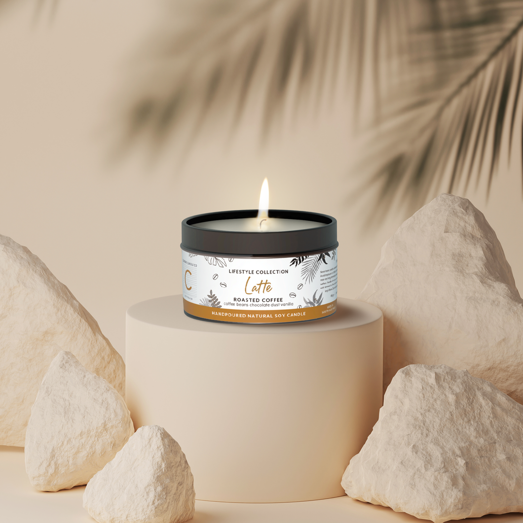 'Latte’ Roasted Coffee, Lifestyle Collection Soy Travel Candle 165gm