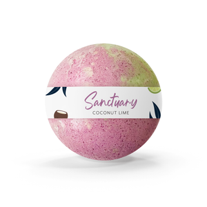 Handmade Bath Bombs by Coorong Candle Co: Sanctuary Coconut Lime Bath Bomb.