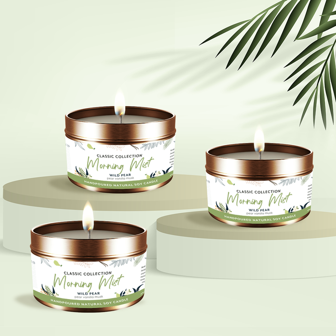 ‘Morning Mist’ Wild Pear 165gm Soy Travel Candle