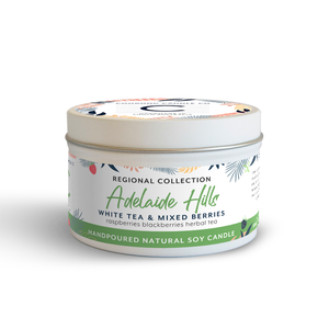 'Adelaide Hills' White Tea & Berries, Regional Collection Soy Travel Candle 165gm
